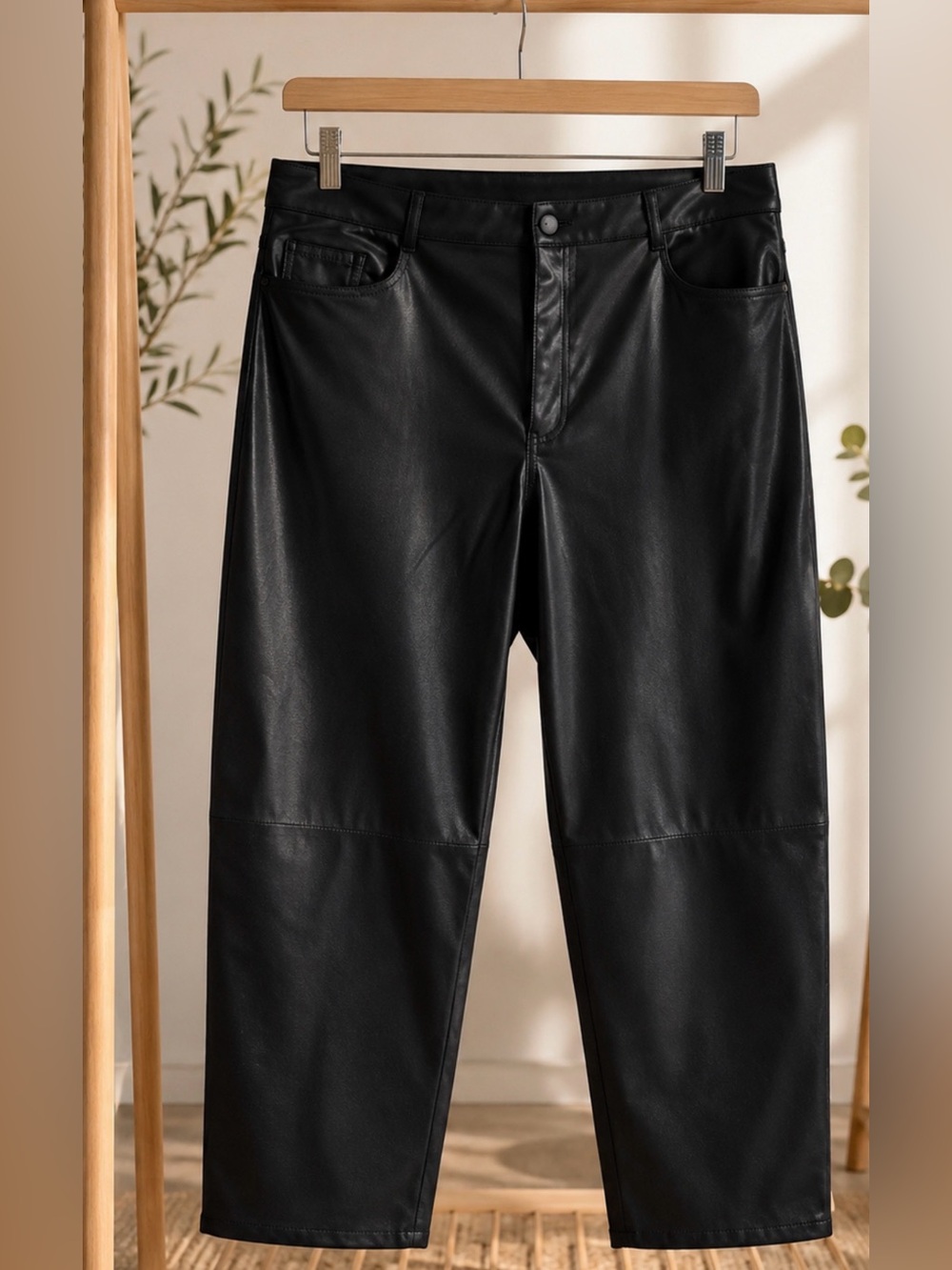 Worthington
Faux Leather Black Straight-Leg
Pants NWT